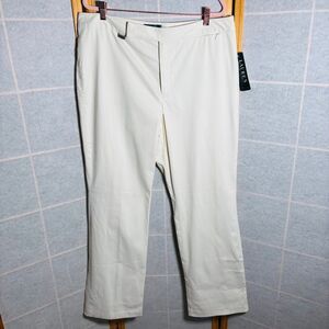NWT Lauren Ralph Lauren Women's Sz 16‎ Cream Montblan Cotton Cropped Pant